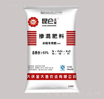 50kg水稻專用摻混肥料(BB肥)15-19-17-昆侖之美-永利肥業(yè)