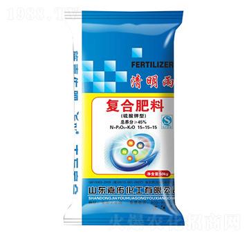 50kg硫酸鉀型復(fù)合肥料15-15-15-清明雨-嘉佑生態(tài)